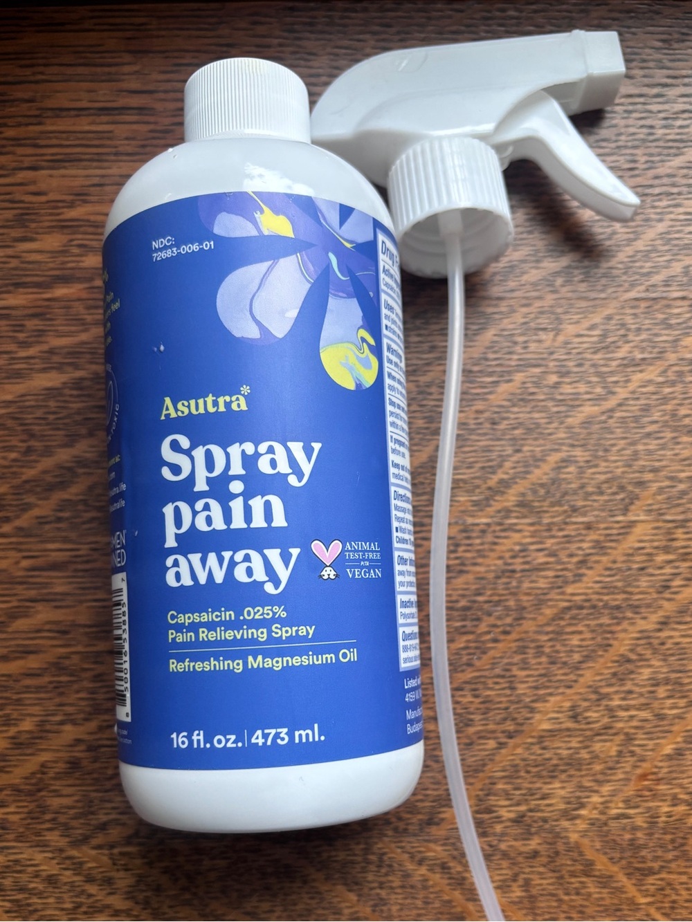 Asutra Spray Pain Away Pain Relieving Spray - New Sealed 16 ounce